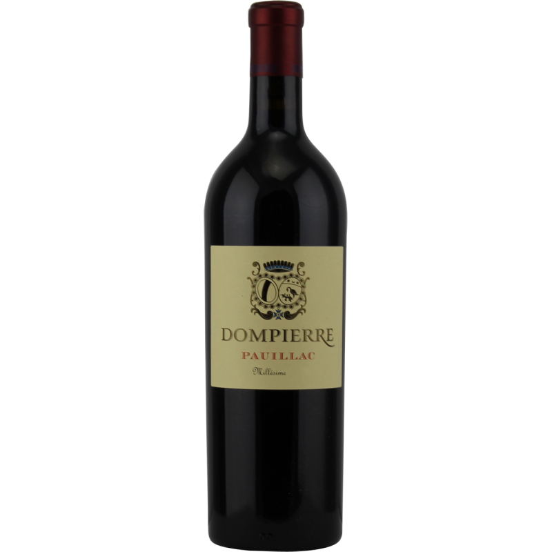 Photographie d'une bouteille de vin rouge dompierre pauillac