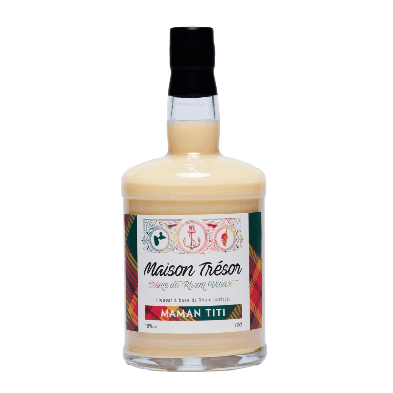 Photographie d'une bouteille de Crème de Rhum Vieux Maison Trésor - Maman Titi 70 cl