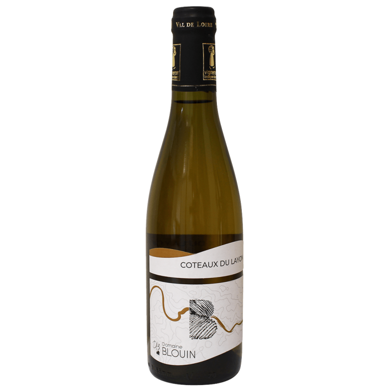 Photographie d'une bouteille de vin blanc demi coteaux du layon domaine blouin