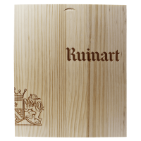 Photographie d'une bouteille de coffret bois champagne r de ruinart brut 2x75 cl