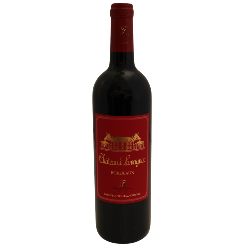 Photographie d'une bouteille de vin rouge chateau lavagnac bordeaux