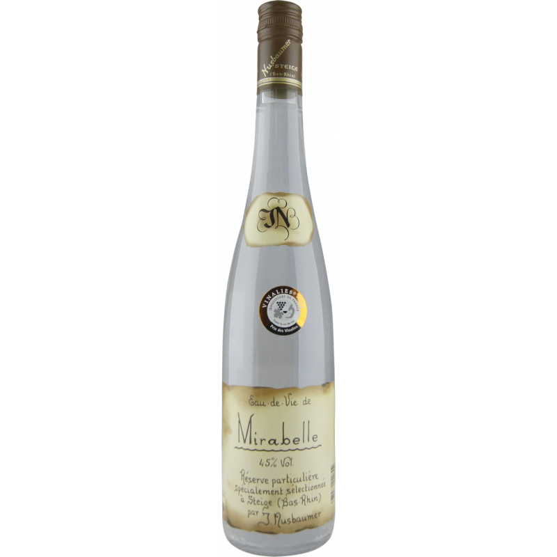 Photographie d'une bouteille de Eau de vie de Mirabelle - Nusbaumer