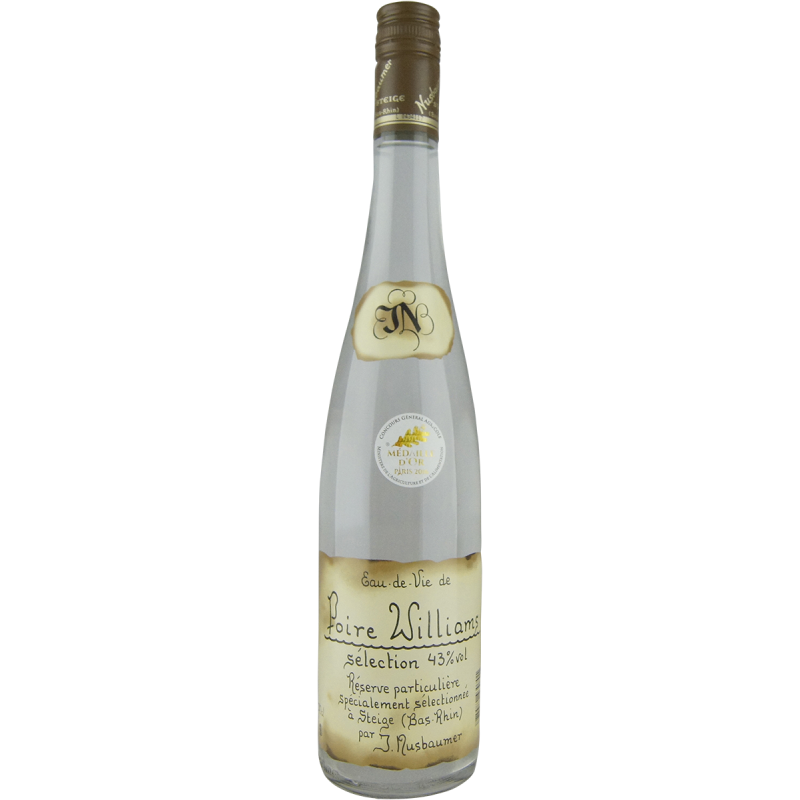 Photographie d'une bouteille de Eau de Vie de Poire Williams Sélection