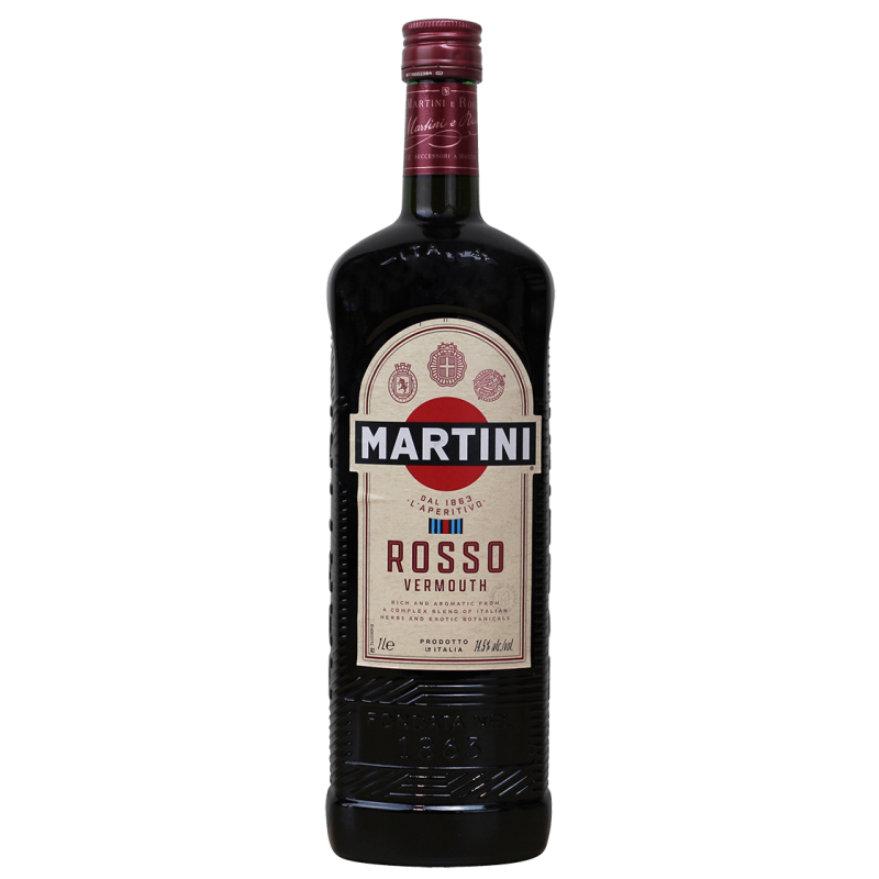 Photographie d'une bouteille de martini rosso