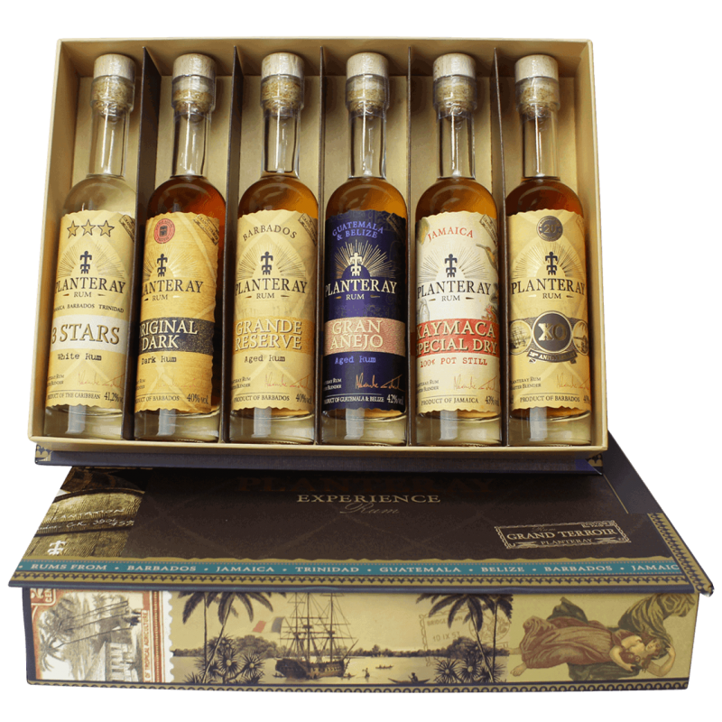 Photographie d'une bouteille de coffret rhum planteray experience 6x10 cl 41.03°