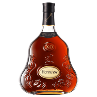 Photographie d'une bouteille de Cognac Hennessy XO Extra Old
