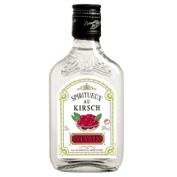 Photographie d'une bouteille de Flask spiritueux au Kirsch