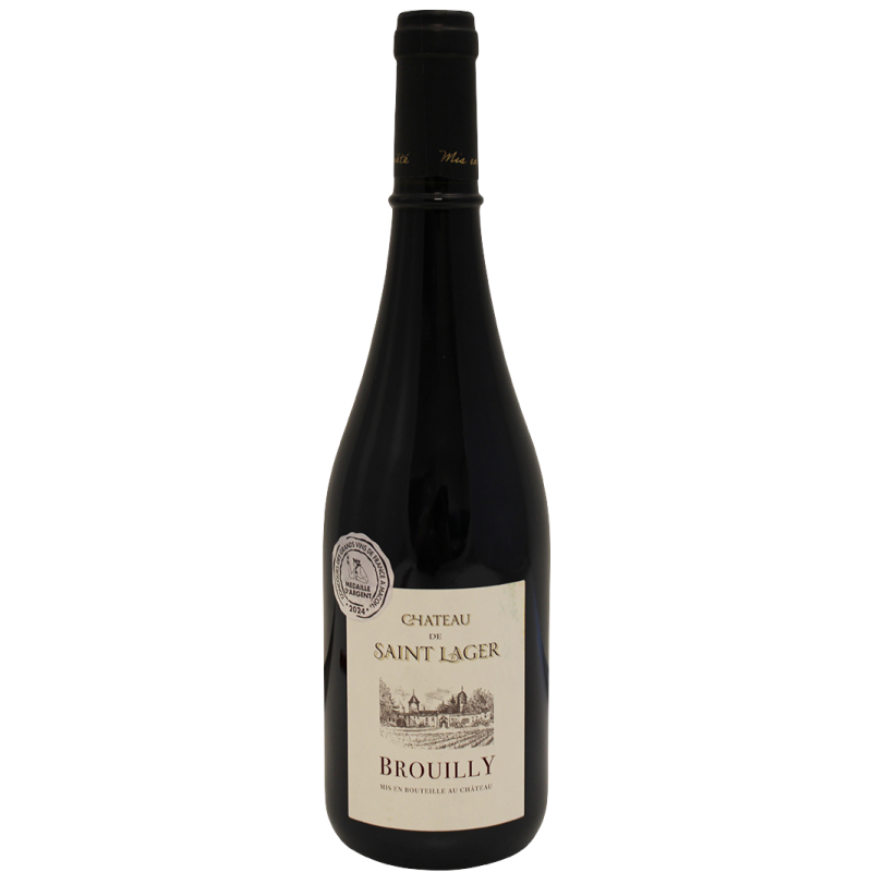 Photographie d'une bouteille de vin rouge chateau de saint lager