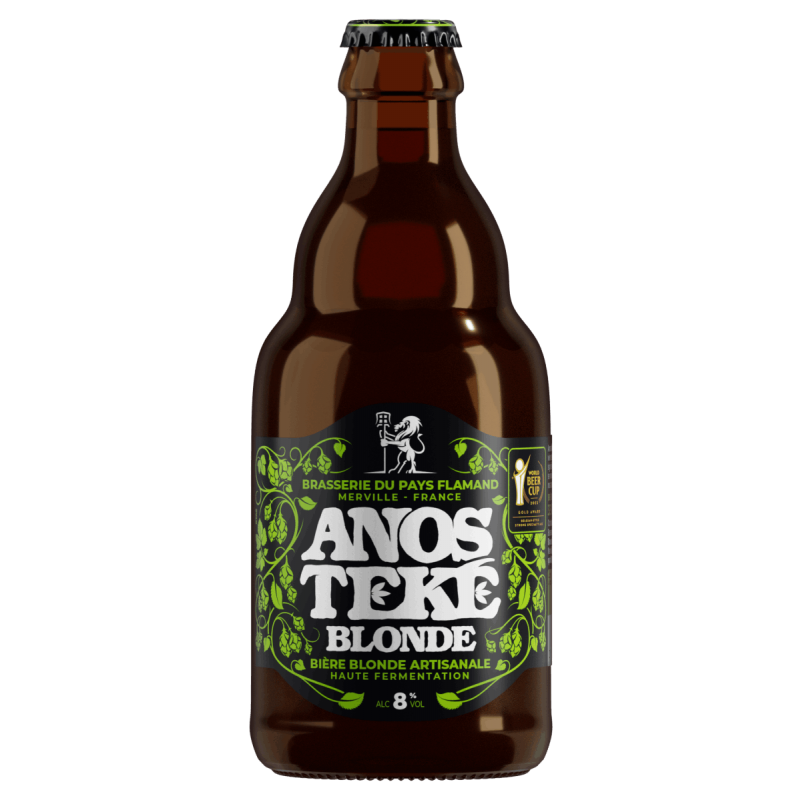 Photographie d'une bouteille de bière Anosteké Blonde 33 cl