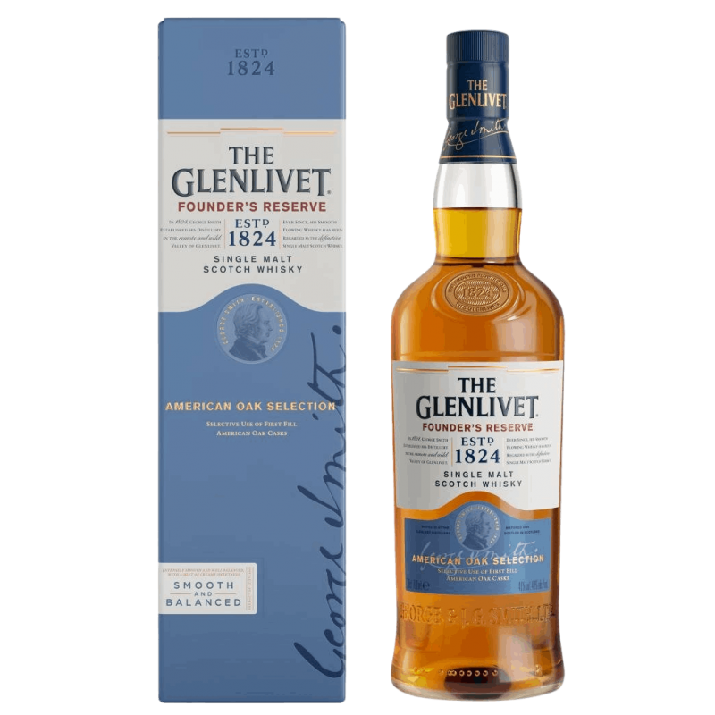 Photographie d'une bouteille de WHISKY THE GLENLIVET FOUNDERS RESERVE