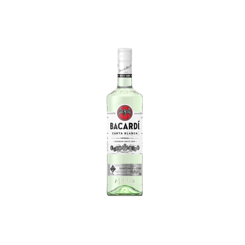 Photographie d'une bouteille de Rhum Bacardi Blanc