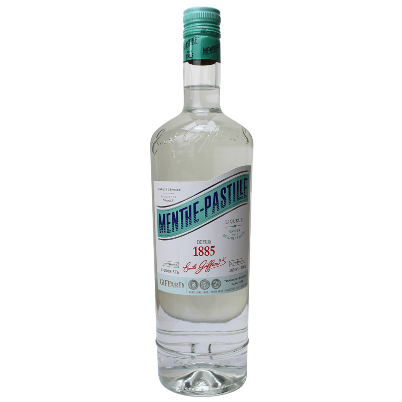 Photographie d'une bouteille de Liqueur Menthe Pastille Giffard L