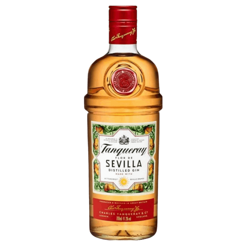Photographie d'une bouteille de Gin Tanqueray Flor de Sevilla