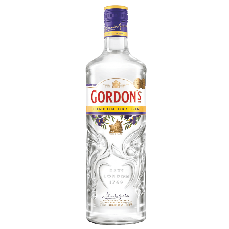 Photographie d'une bouteille de Gin Gordons London Dry