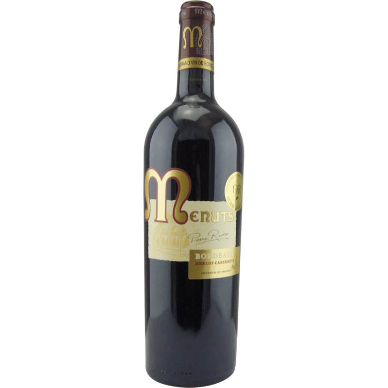 Photographie d'une bouteille de vin rouge menuts aoc