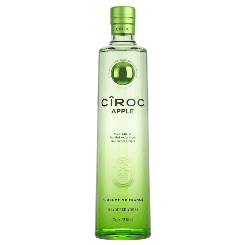 Photographie d'une bouteille de Vodka Ciroc Apple