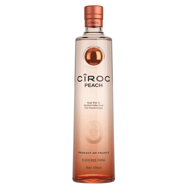 Photographie d'une bouteille de Vodka Ciroc Peach