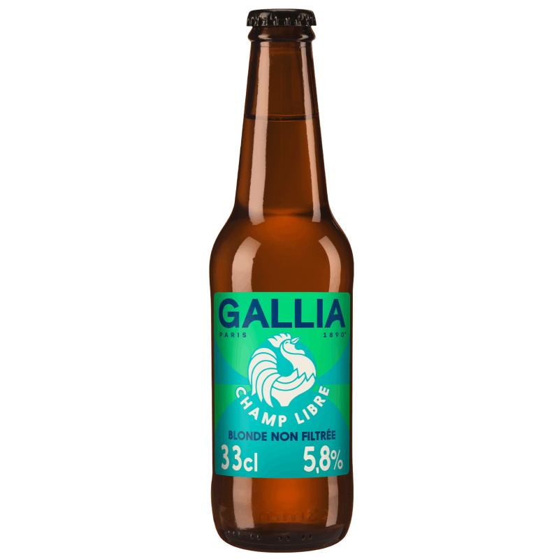Photographie d'une bouteille de bière Gallia Champ Libre 33cl