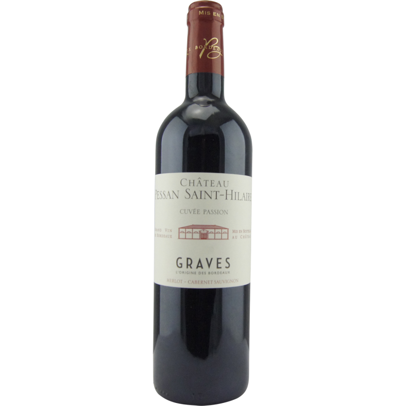 Photographie d'une bouteille de vin rouge chateau pessan saint-hilaire