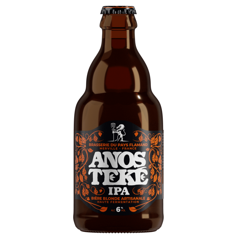 Photographie d'une bouteille de bière Anosteké IPA 33 cl