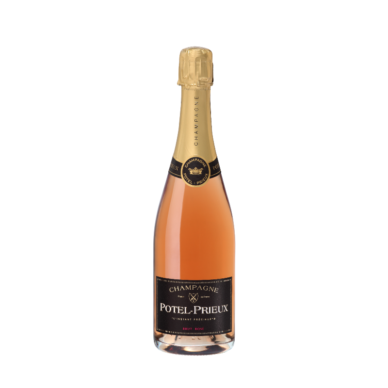 Photographie d'une bouteille de Champagne Potel Prieux Brut Rosé 75cl