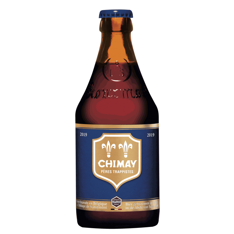 Photographie d'une bouteille de bière Chimay Bleue 33cl
