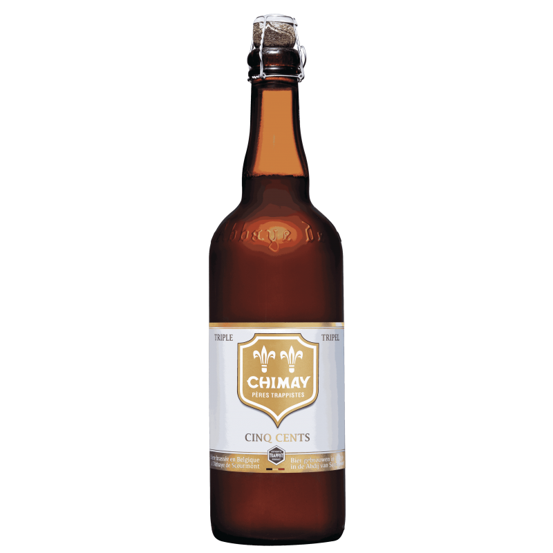 Photographie d'une bouteille de bière Chimay Triple Cinq Cents 75cl