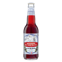 Photographie d'une bouteille de bière La Bleue Sans Gluten du Mont Blanc 33 cl