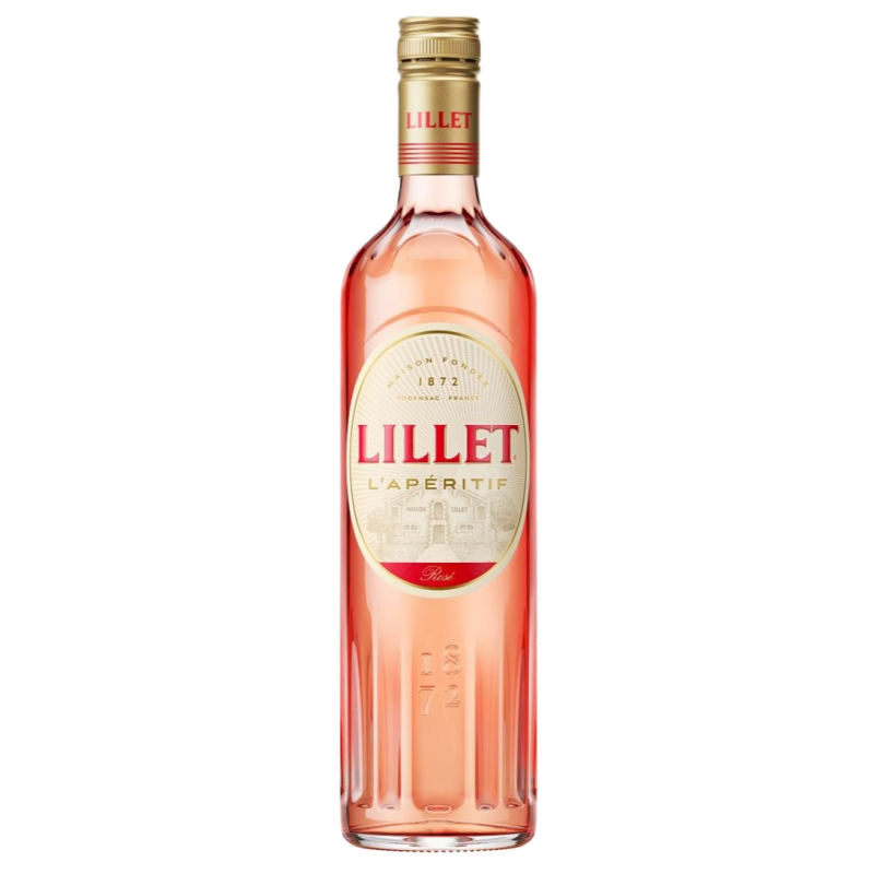 Photographie d'une bouteille de Lillet Rosé