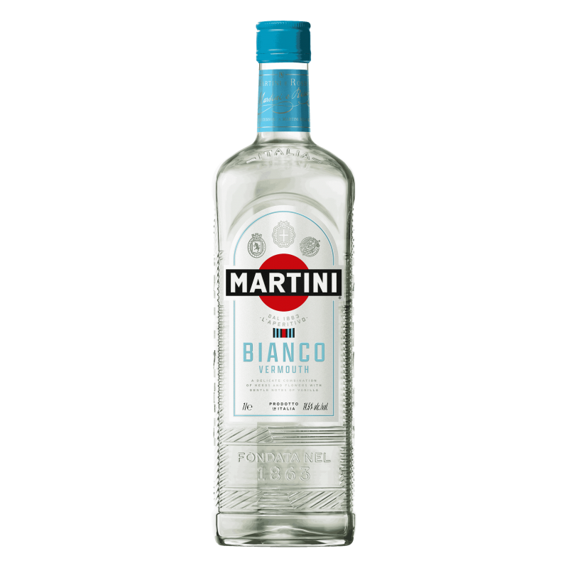 Photographie d'une bouteille de martini bianco