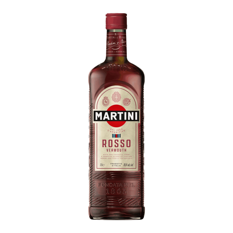 Photographie d'une bouteille de martini rosso