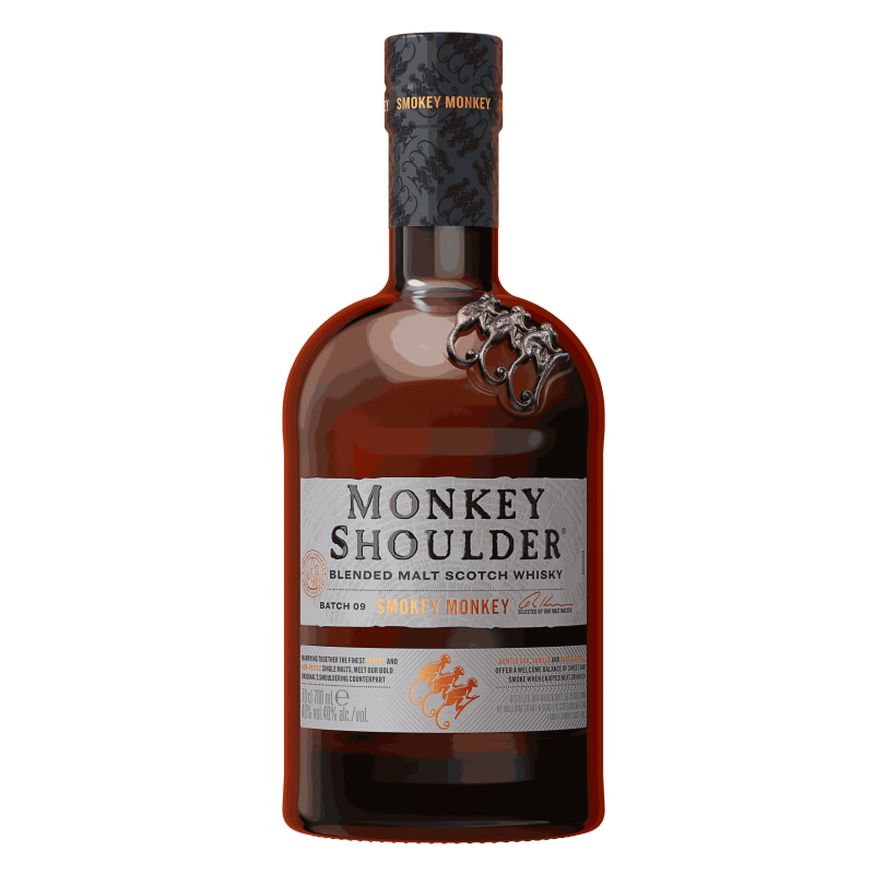 Photographie d'une bouteille de Whisky Monkey Shoulder Smokey Monkey