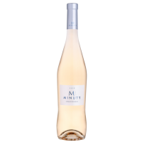 Photographie d'une bouteille de vin rosé m de minuty côtes de provence aop