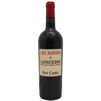 Photographie d'une bouteille de vin rouge Les darons Languedoc AOP 75 cl