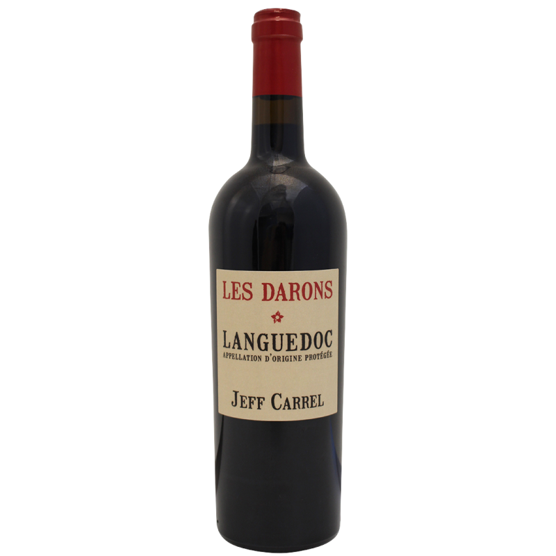Photographie d'une bouteille de vin rouge Les darons Languedoc AOP 75 cl
