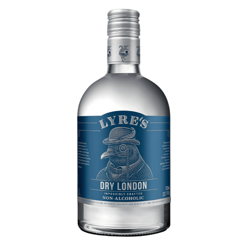 Photographie d'une bouteille de Lyre's Dry London Spirit Gin sans alcool 70 cl
