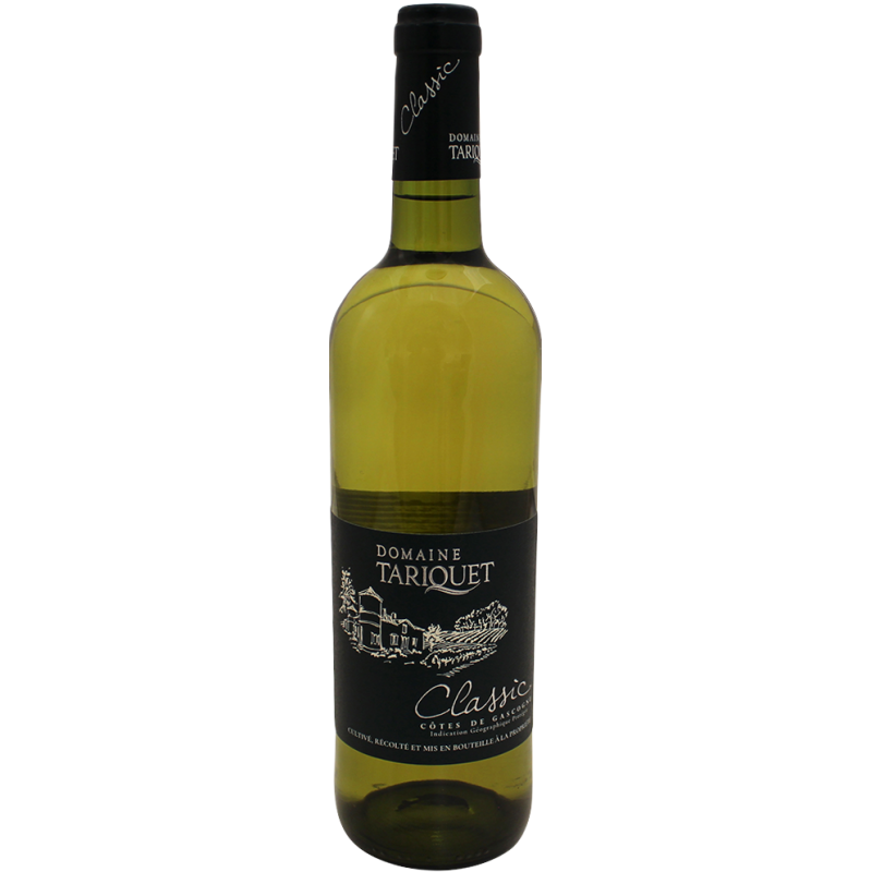 Photographie d'une bouteille de vin blanc domaine tariquet classic igp blanc 2025 75 cl
