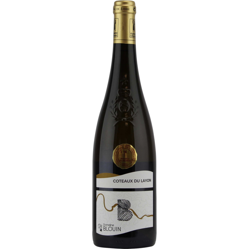 Photographie d'une bouteille de vin blanc coteaux du layon blouin aoc blanc 2025 75 cl