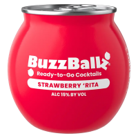 Photographie d'une bouteille de Buzzballz Strawberry Rita Cocktail Prêt à boire 20 cl
