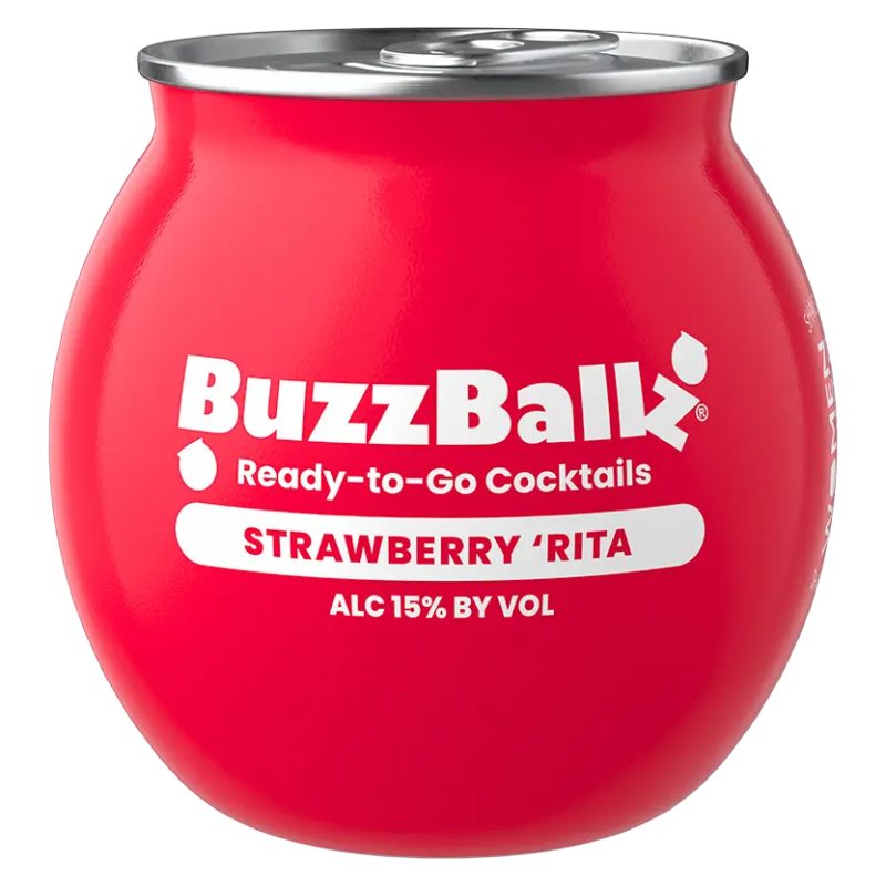 Photographie d'une bouteille de Buzzballz Strawberry Rita Cocktail Prêt à boire 20 cl