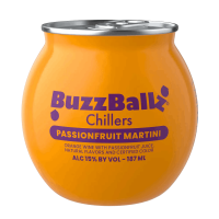 Photographie d'une bouteille de Buzzballz Passion Martini Cocktail prêt à boire 20 cl