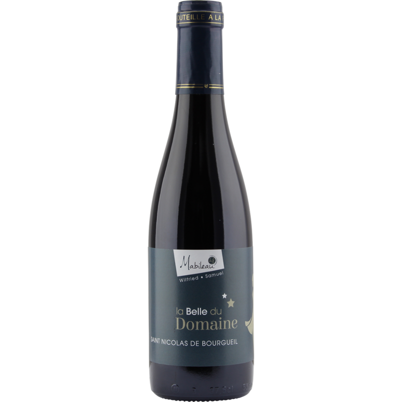 Photographie d'une bouteille de vin rouge demi st nicolas de bourgueil mabileau aoc rouge 2025 37.5 cl