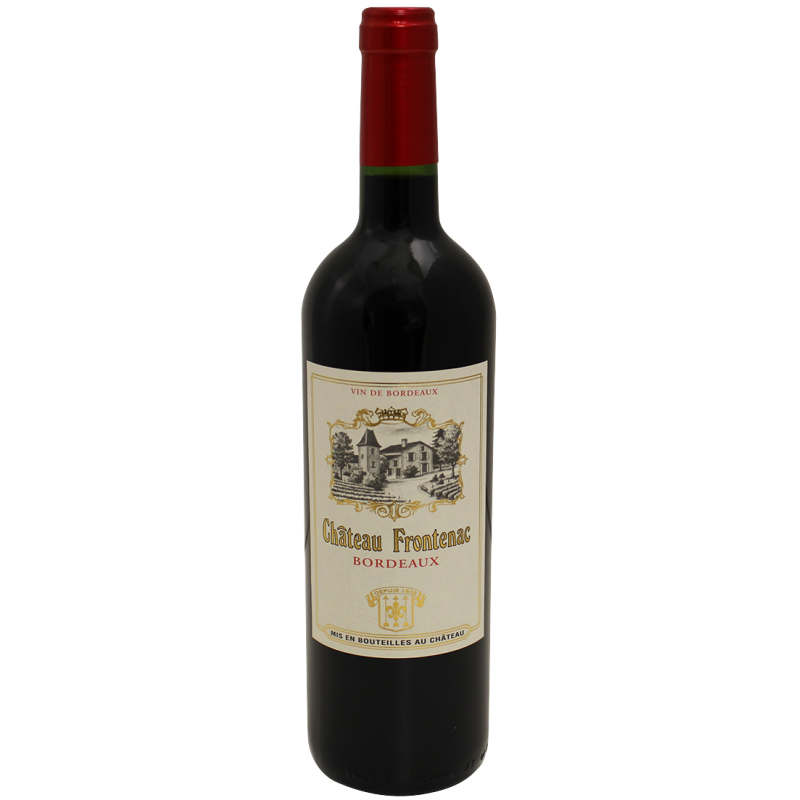 Photographie d'une bouteille de vin rouge chateau frontenac aop rouge 2021 75 cl