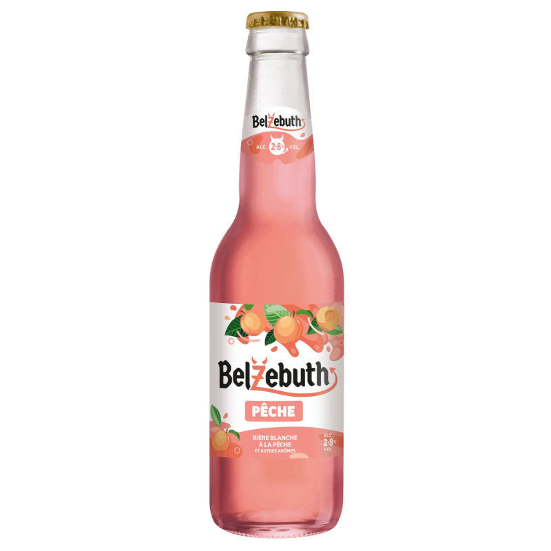 Photographie d'une bouteille de bière Belzebuth Pêche 33 cl