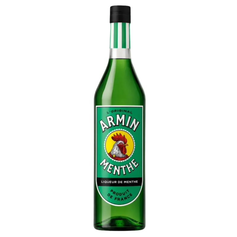 Photographie d'une bouteille de Liqueur de Menthe Armin 70 cl
