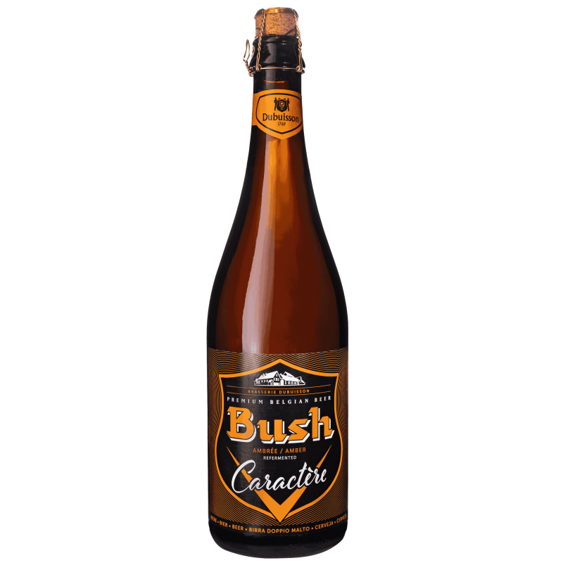 Photographie d'une bouteille de bière Bush Ambrée Caractère 75cl