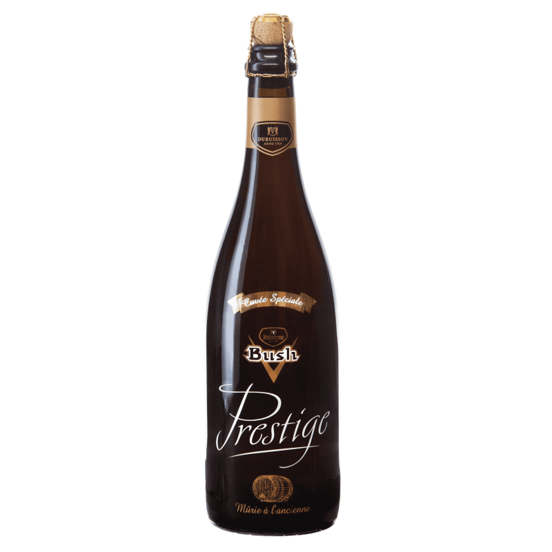 Photographie d'une bouteille de bière Bush Prestige 75 cl