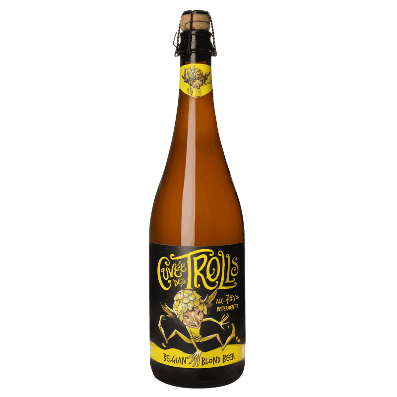 Photographie d'une bouteille de bière Cuvée des Trolls Blonde 75 cl