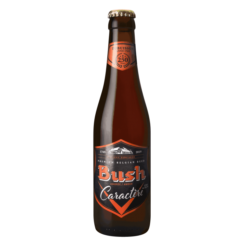 Photographie d'une bouteille de bière Bush Caractère Ambrée 33cl