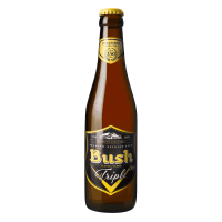 Photographie d'une bouteille de bière Bush Triple 33cl